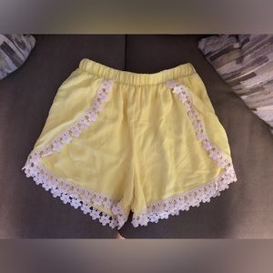 Yellow floral shorts
